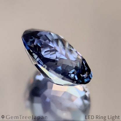 【from Rough】Purplish Blue Sapphire 1.069ct / Thailand