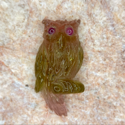 Vintage Carving Tourmaline with Ruby 4.40ct / Vietnam