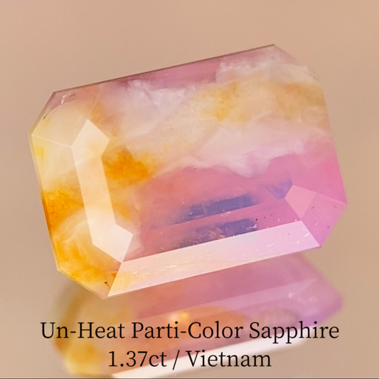 Un-Heat Parti-Color Sapphire 1.37ct / Vietnam