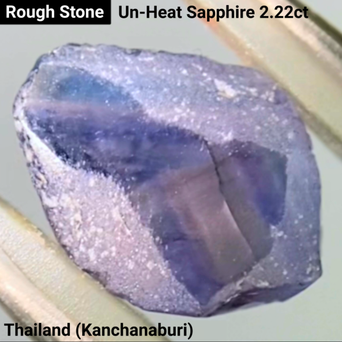 【from Rough】Unheated Sapphire 1.243ct / Kanchanaburi