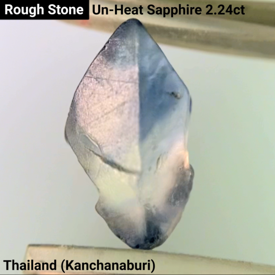 [from Rough] Unheated Sapphire 0.893ct / Kanchanaburi