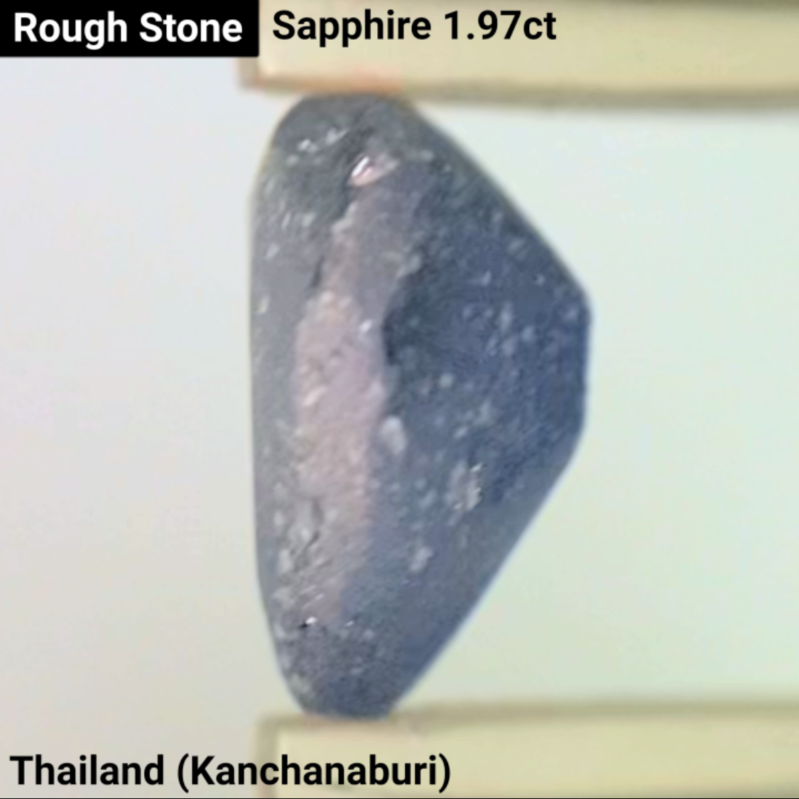 【from Rough】Purplish Blue Sapphire 1.069ct / Thailand