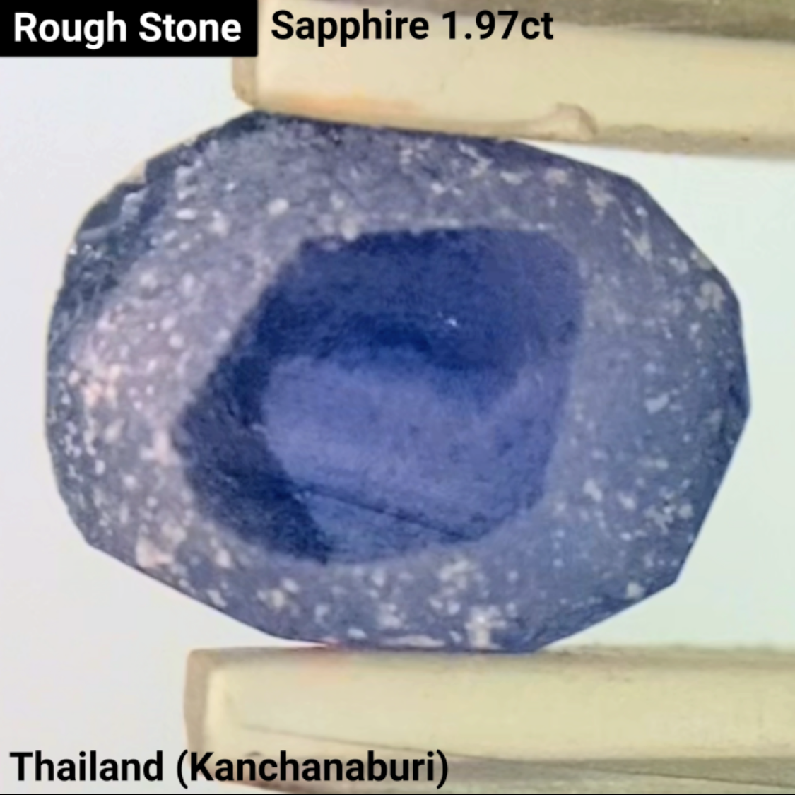 【from Rough】Purplish Blue Sapphire 1.069ct / Thailand
