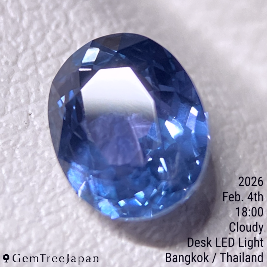 【from Rough】Purplish Blue Sapphire 1.069ct / Thailand