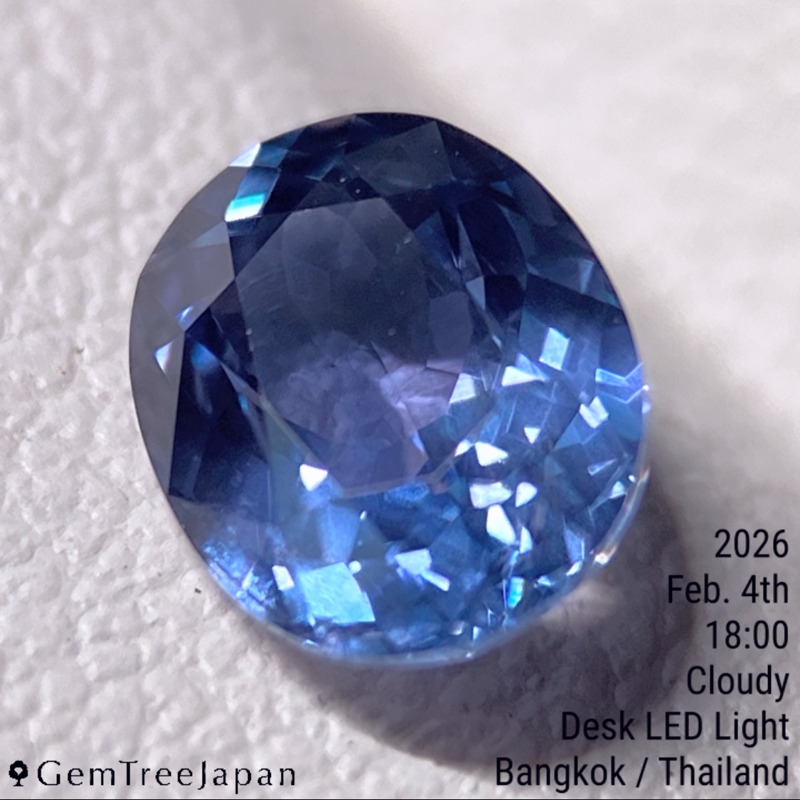 【from Rough】Purplish Blue Sapphire 1.069ct / Thailand