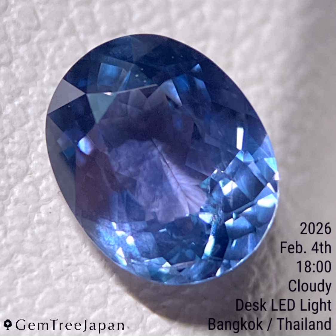 【from Rough】Purplish Blue Sapphire 1.069ct / Thailand