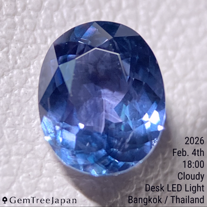 【from Rough】Purplish Blue Sapphire 1.069ct / Thailand
