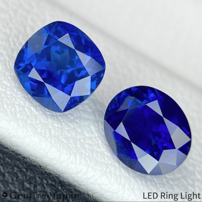 【September Gem Set】 Royal Blue Sapphire 1.158ct & Cornflower Blue Sapphire 1.103ct / Thailand (Kanchanaburi)