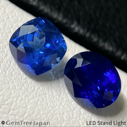 【September Gem Set】 Royal Blue Sapphire 1.158ct & Cornflower Blue Sapphire 1.103ct / Thailand (Kanchanaburi)