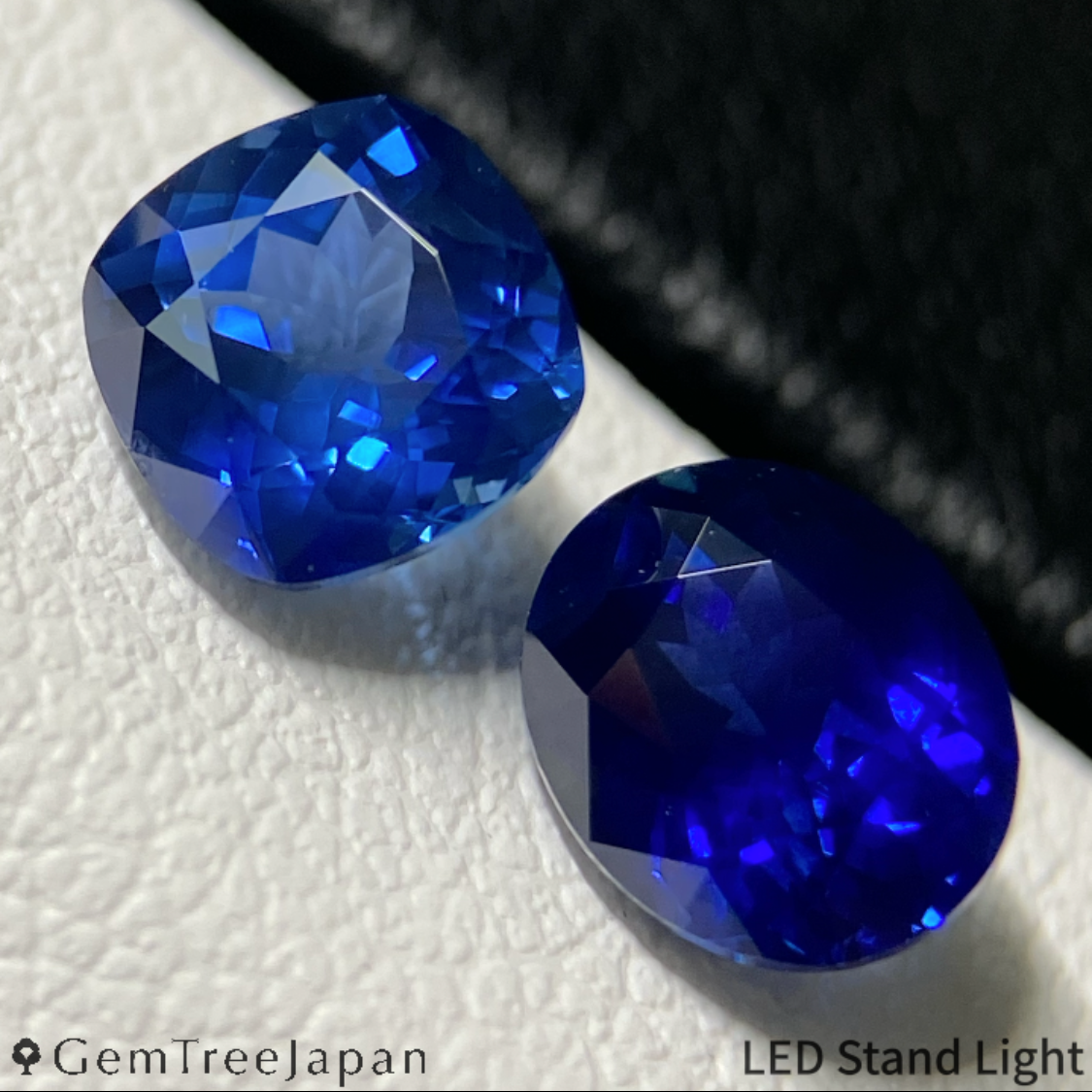 【September Gem Set】 Royal Blue Sapphire 1.158ct & Cornflower Blue Sapphire 1.103ct / Thailand (Kanchanaburi)