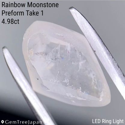 【from Rough】Rainbow Moonstone 2.56ct / Madagascar