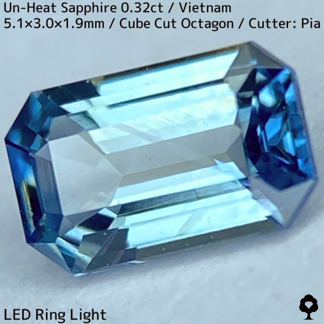 ベトナム産非加熱サファイア0.32ct★爽やかなブルーに成長線の屈折が面白い美結晶