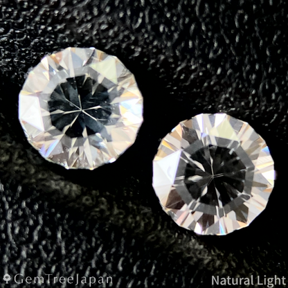 Colorless Zircon 0.64ct & 0.63ct 2pc Set