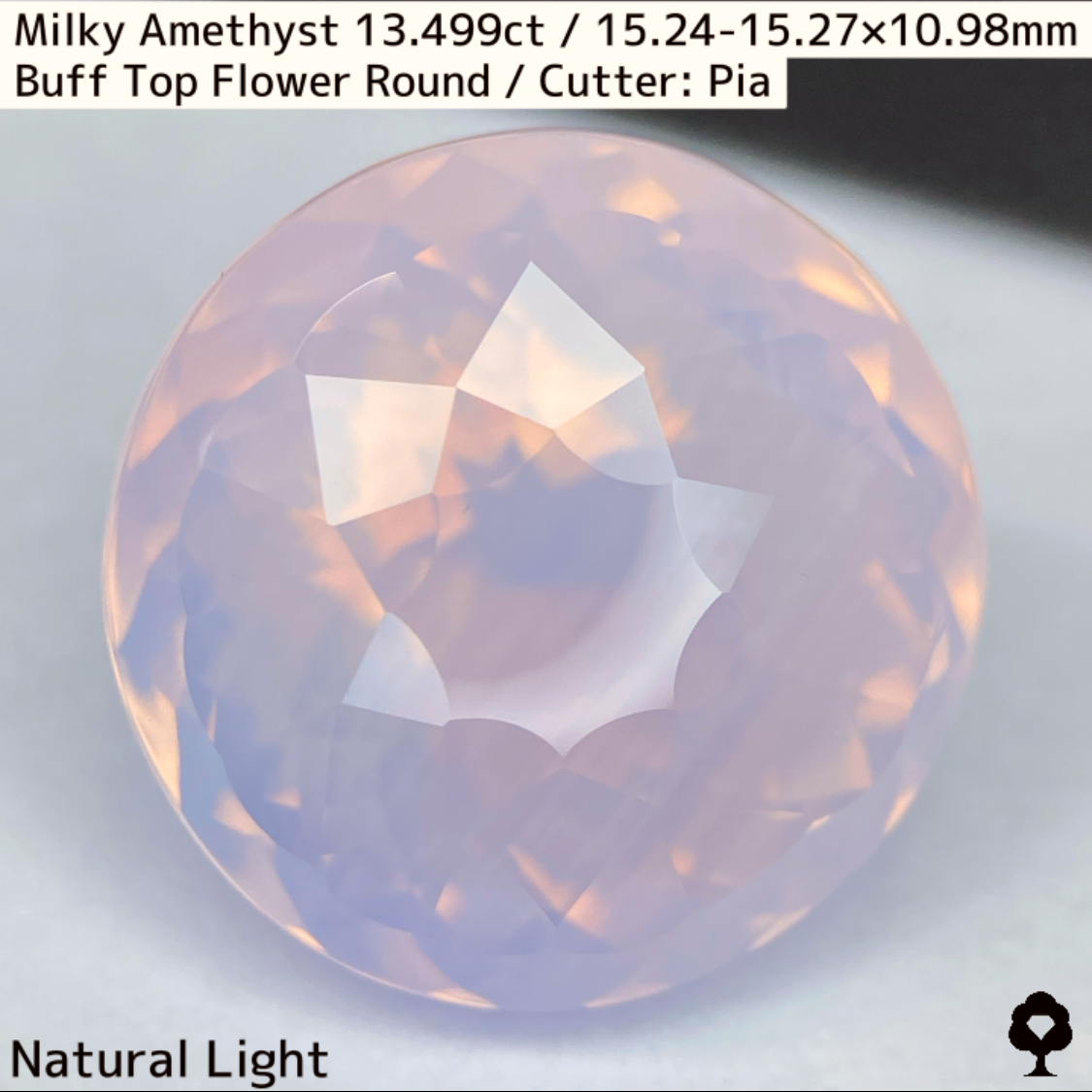 Milky Amethyst 13.499ct / Buff Top Flower 