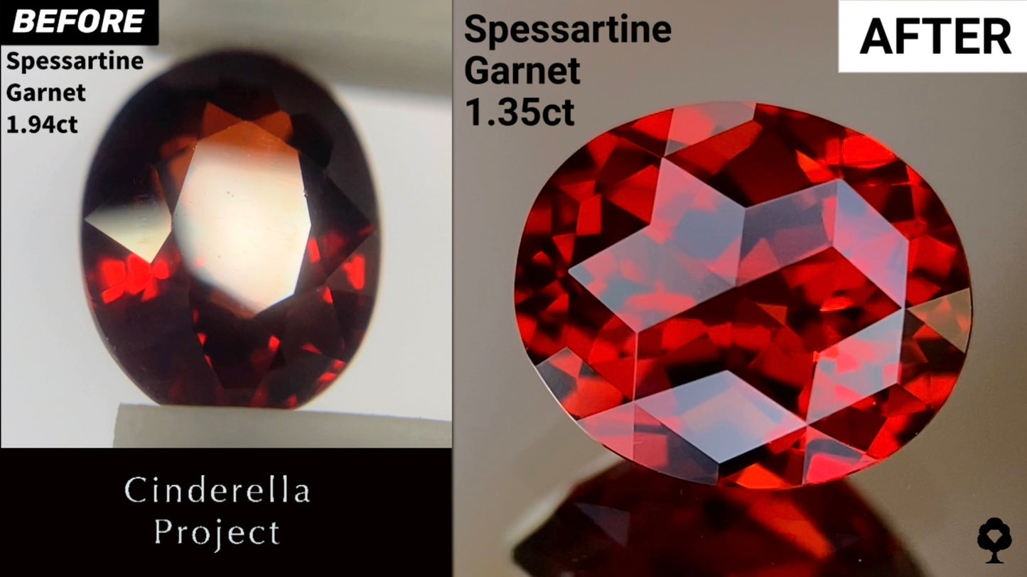 【Cinderella Project】Spessartine Garnet 1.94ct→1.35ct