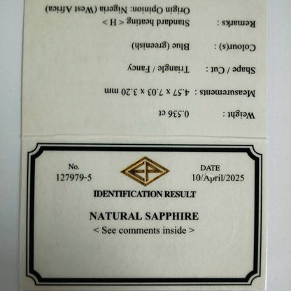 Teal Blue Sapphire 0.536ct / Nigeria