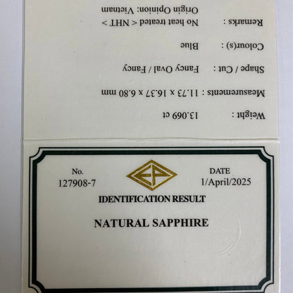 Un-Heat Sapphire 13.069ct / Vietnam