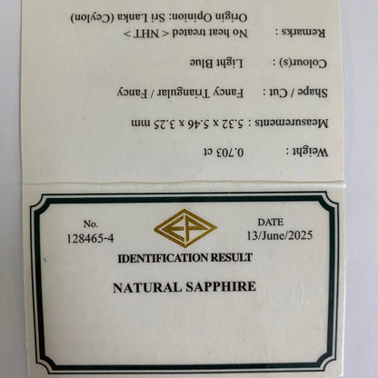 Un-Heat Sapphire 0.703ct / Sri Lanka