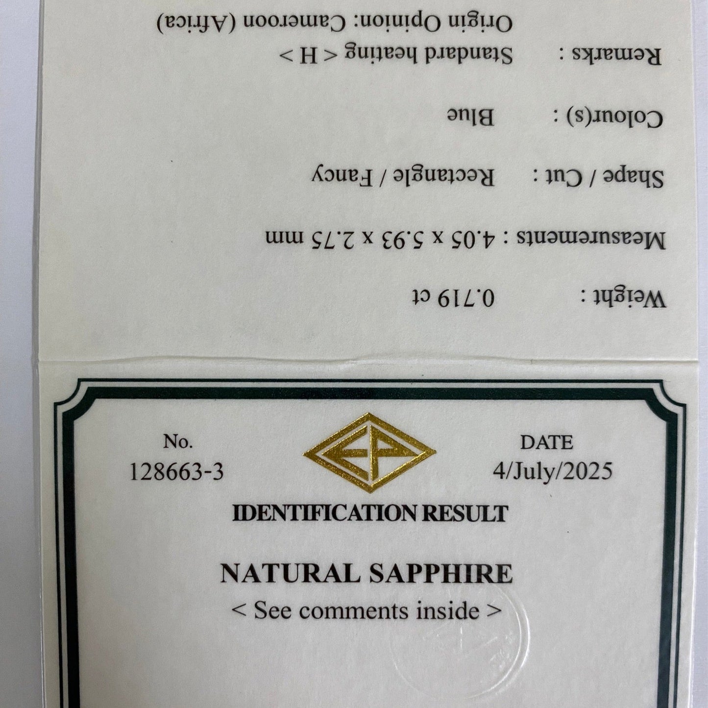 Cameroon Sapphire 0.719ct