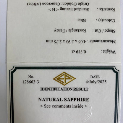 Cameroon Sapphire 0.719ct