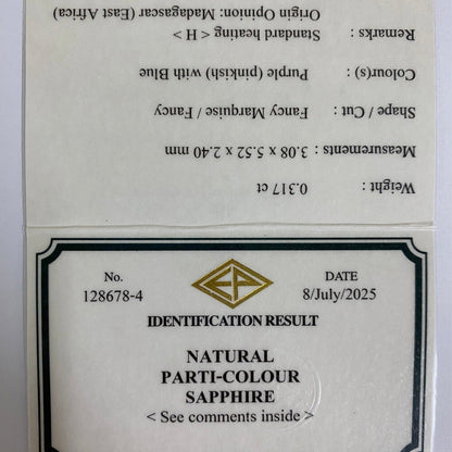 【One Price】Parti-Color Sapphire 0.317ct / Madagascar