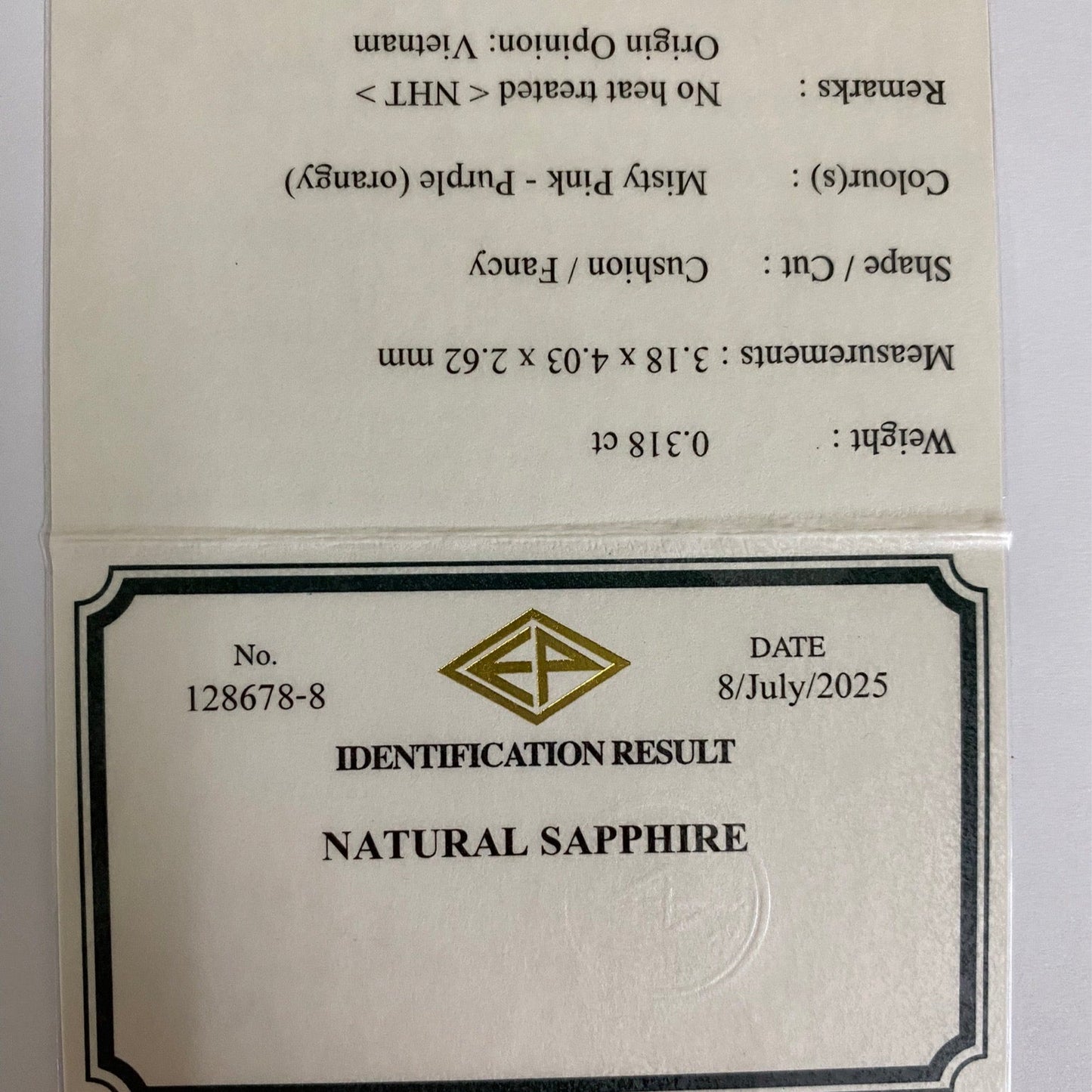Un-Heat Sapphire 0.318ct / Vietnam