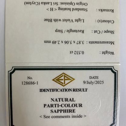 Parti-Color Sapphire 0.532ct / Sri Lanka