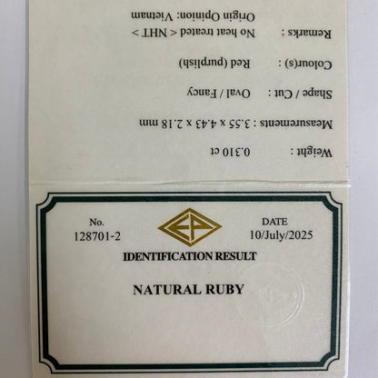 Un-Heat Ruby 0.310ct / Vietnam