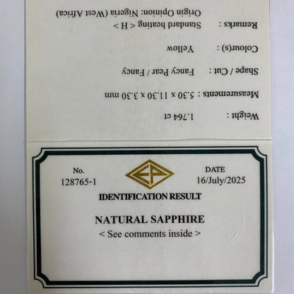 Yellow Sapphire 3.38ct→1.764ct / Nigeria