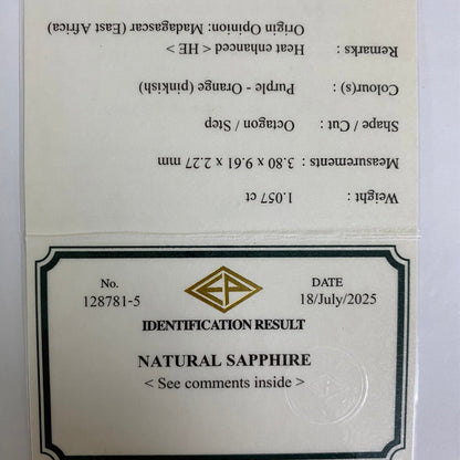 Padparadscha Sapphire 1.057ct / Madagascar
