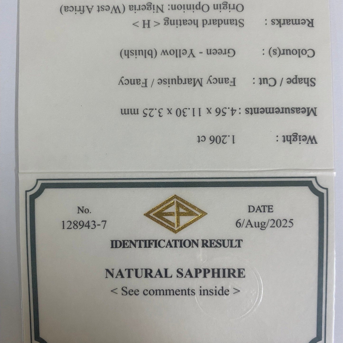 Parti-Color Sapphire 1.206ct / Nigeria