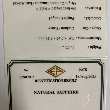 Un-Heat Color Change Sapphire 1.475ct / Tanzania