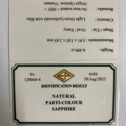 Un-Heat Parti-Color Sapphire 0.490ct / Vietnam