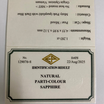 Un-Heat Parti-Color Sapphire 1.283ct / Vietnam