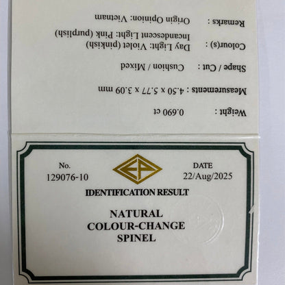 Color Change Spinel 0.690ct / Vietnam