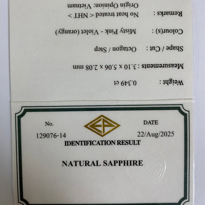 Un-Heat Sapphire 0.349ct / Vietnam