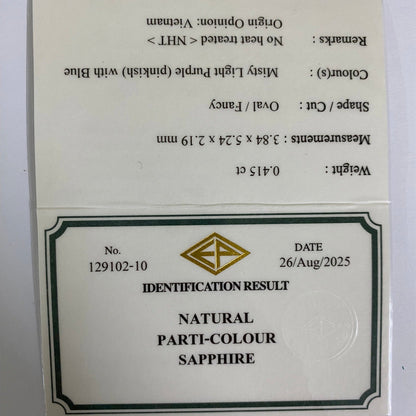 Un-Heat Parti-Color Sapphire 0.415ct / Vietnam