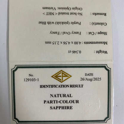 Un-Heat Parti-Color Sapphire 0.346ct / Vietnam