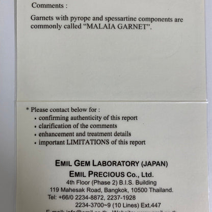 Malaya Garnet (Pyralspite) 2.027ct / Tanzania