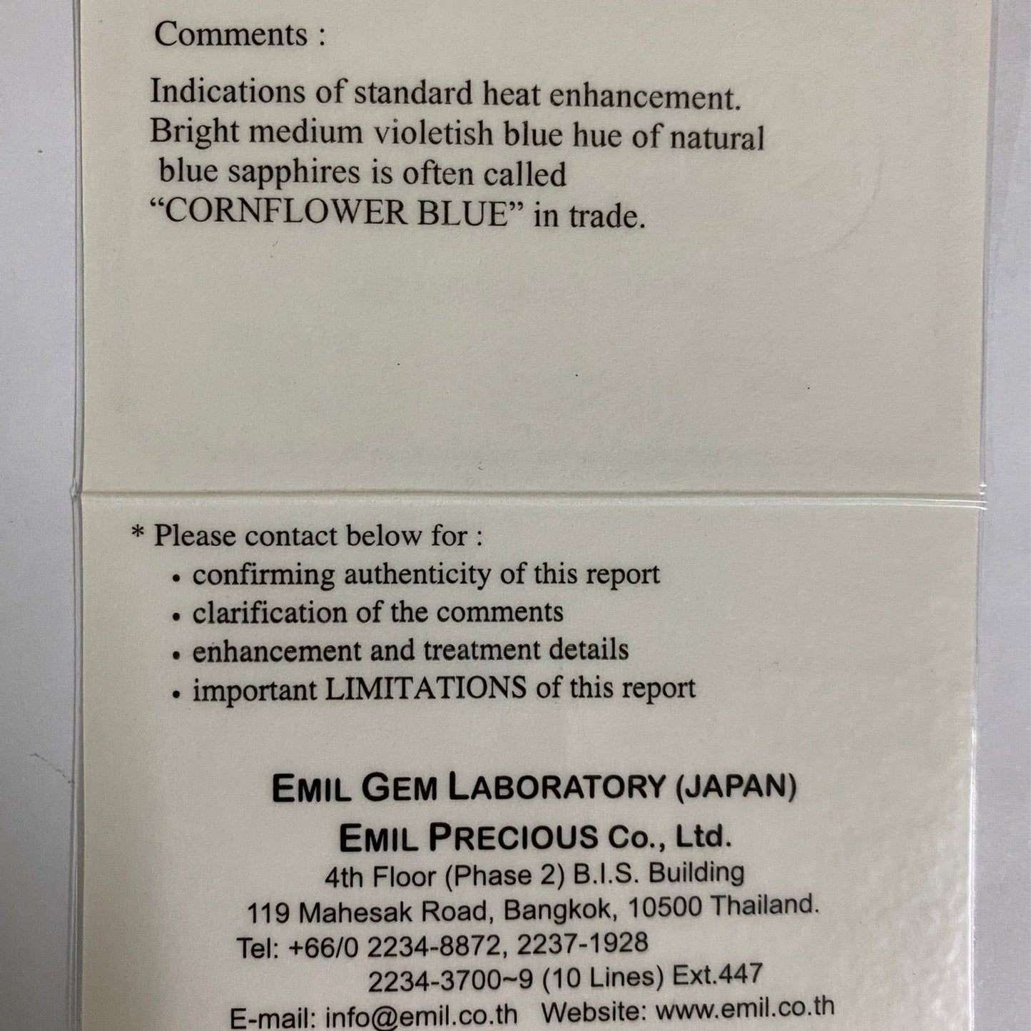 Cornflower Blue Sapphire 1.232ct / Burma