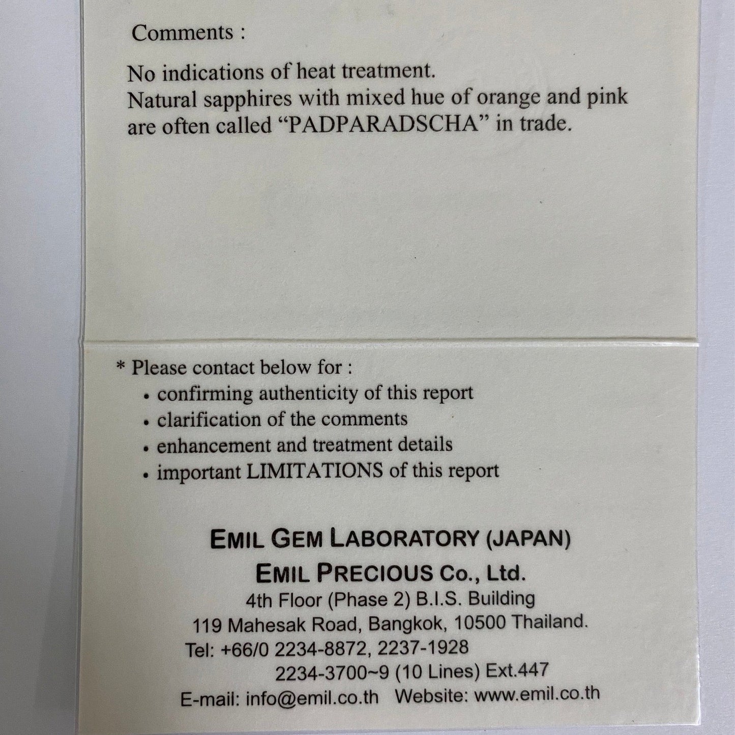 Un-Heat Padparadscha Sapphire 1.118ct / Sri Lanka