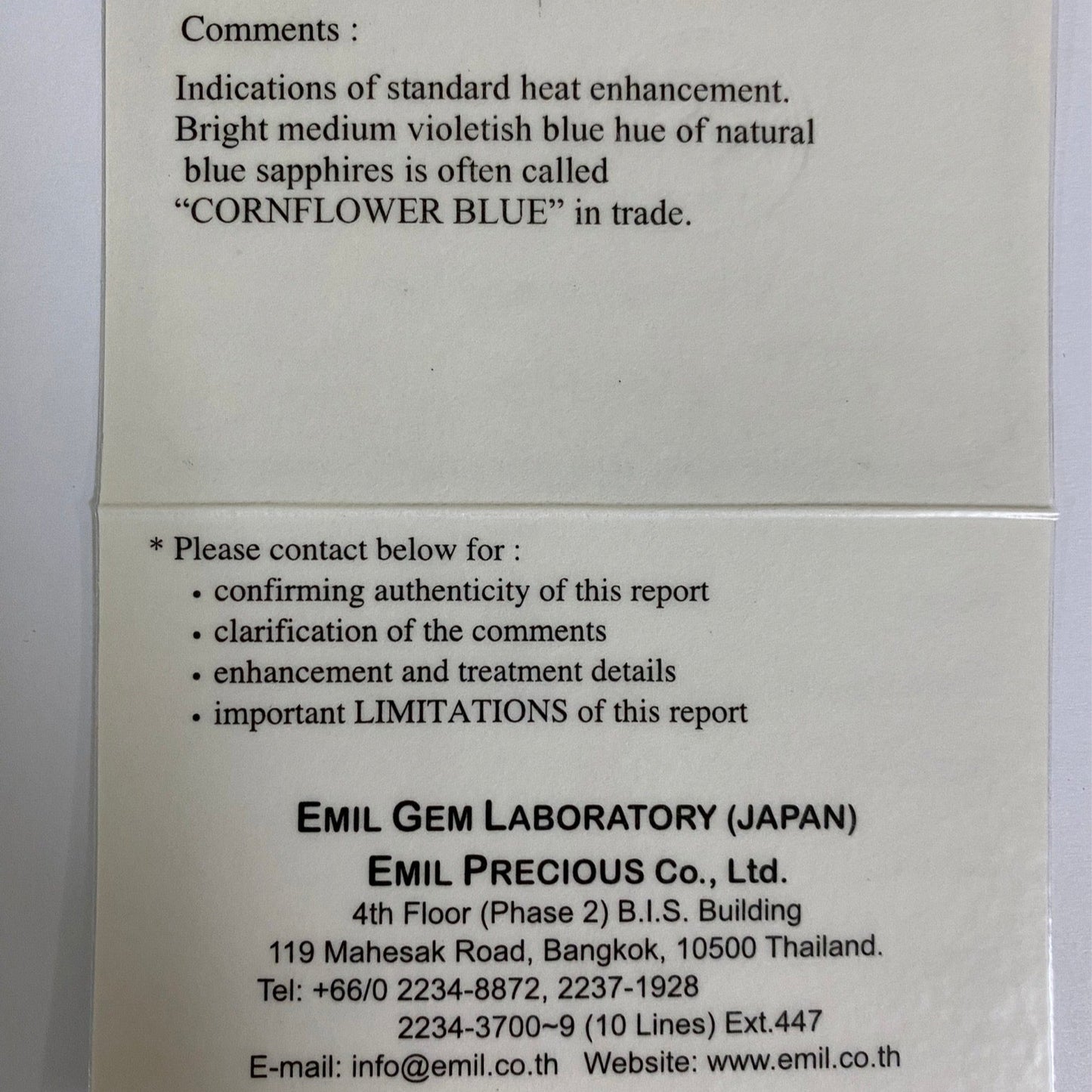 Cornflower Blue Sapphire 0.470ct / Burma