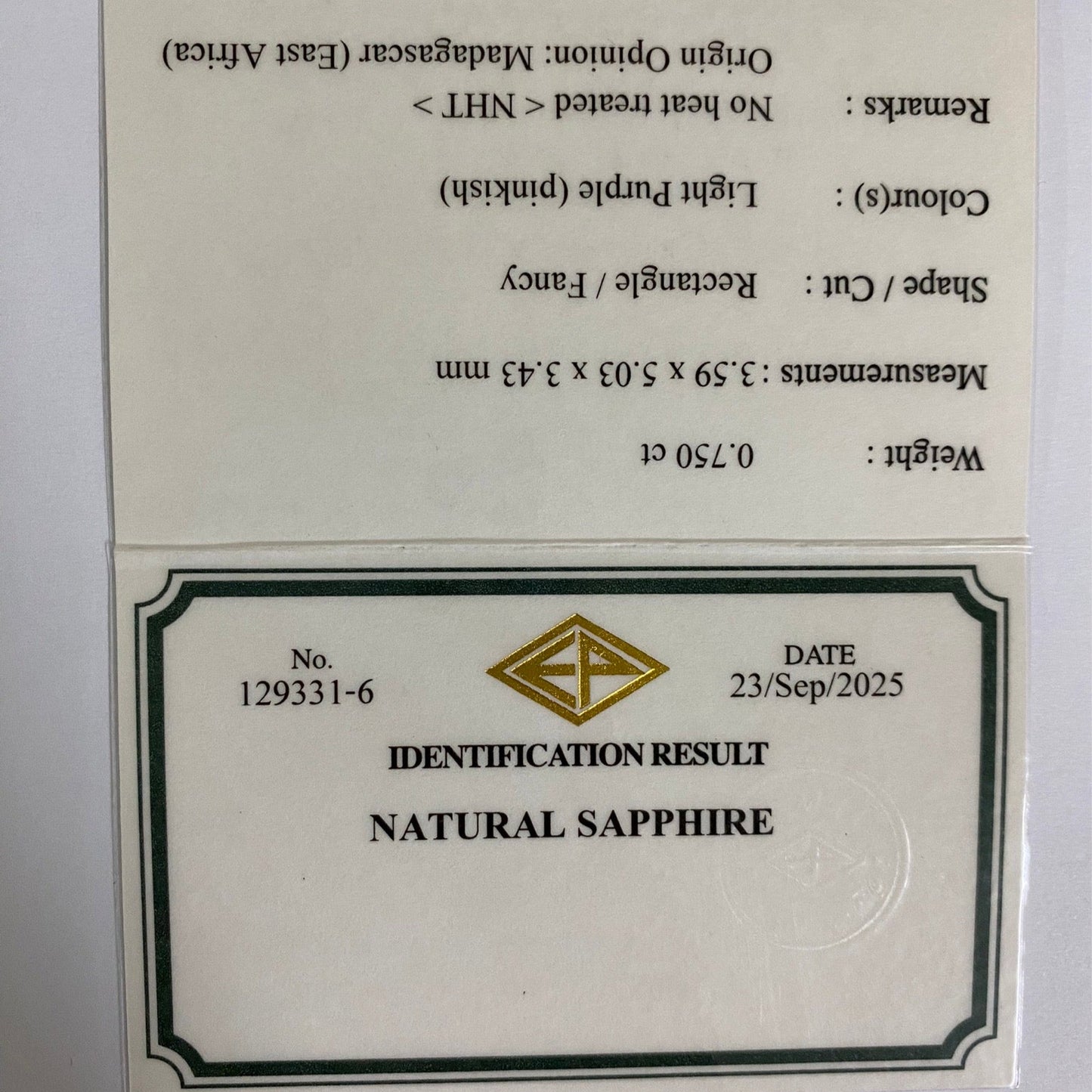 Un-Heat Sapphire 0.750ct / Madagascar