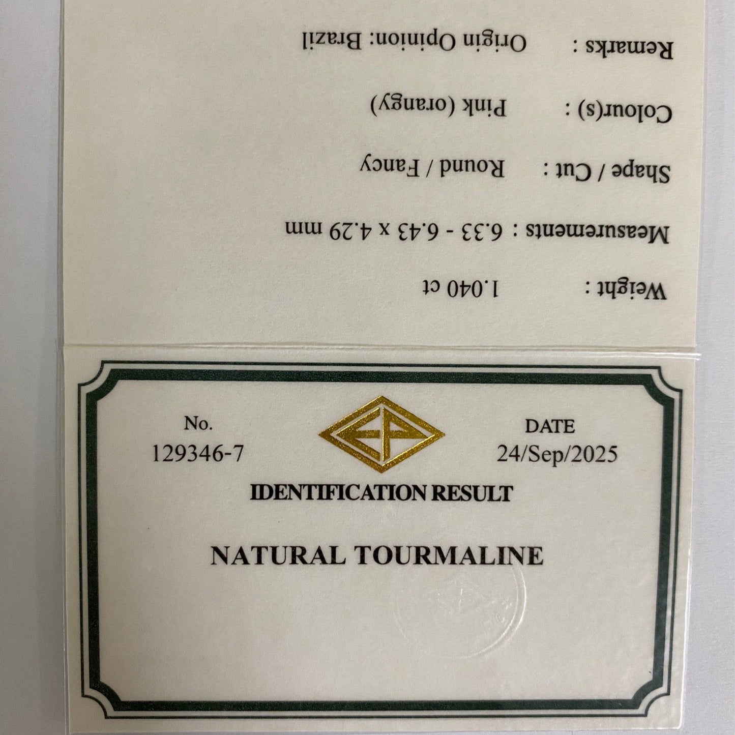 Tourmaline 1.040ct / Brazil