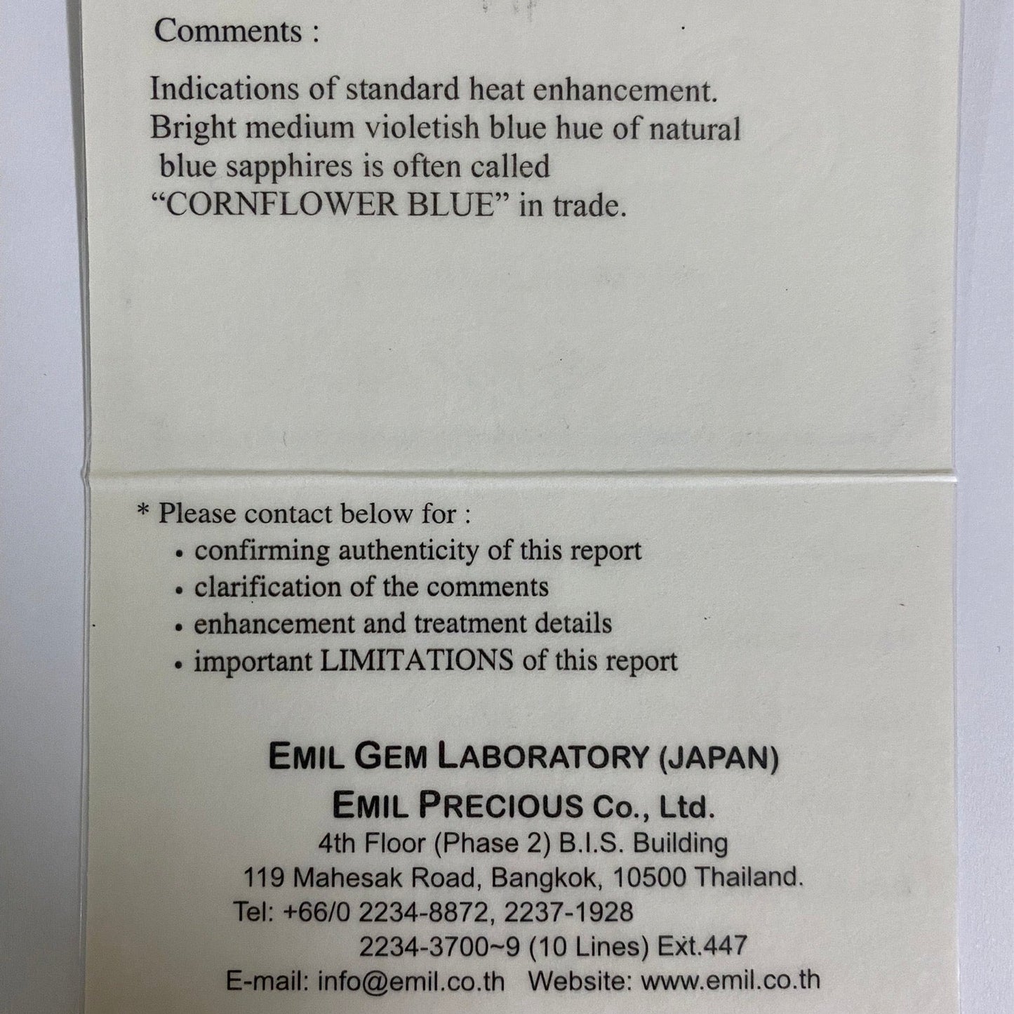 Cornflower Blue Sapphire 0.914ct / Burma