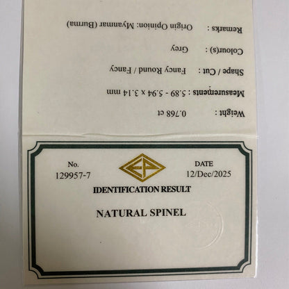 Grey Spinel 0.768ct / Burma