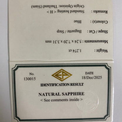 【One Price】Cornflower Blue Sapphire 1.274ct / Kanchanaburi (Thailand)