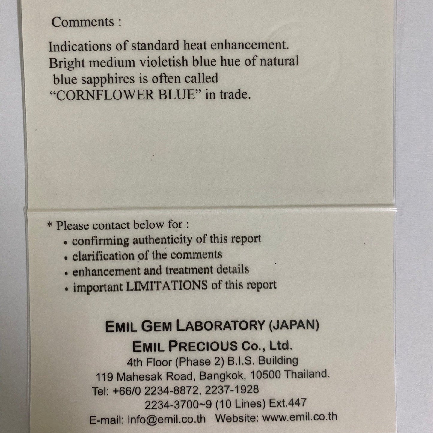 【One Price】Cornflower Blue Sapphire 1.274ct / Kanchanaburi (Thailand)