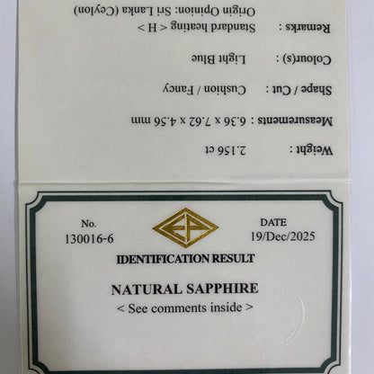 "Sky Blue & Cornflower Blue" Sapphire 2.156ct / Sri Lanka