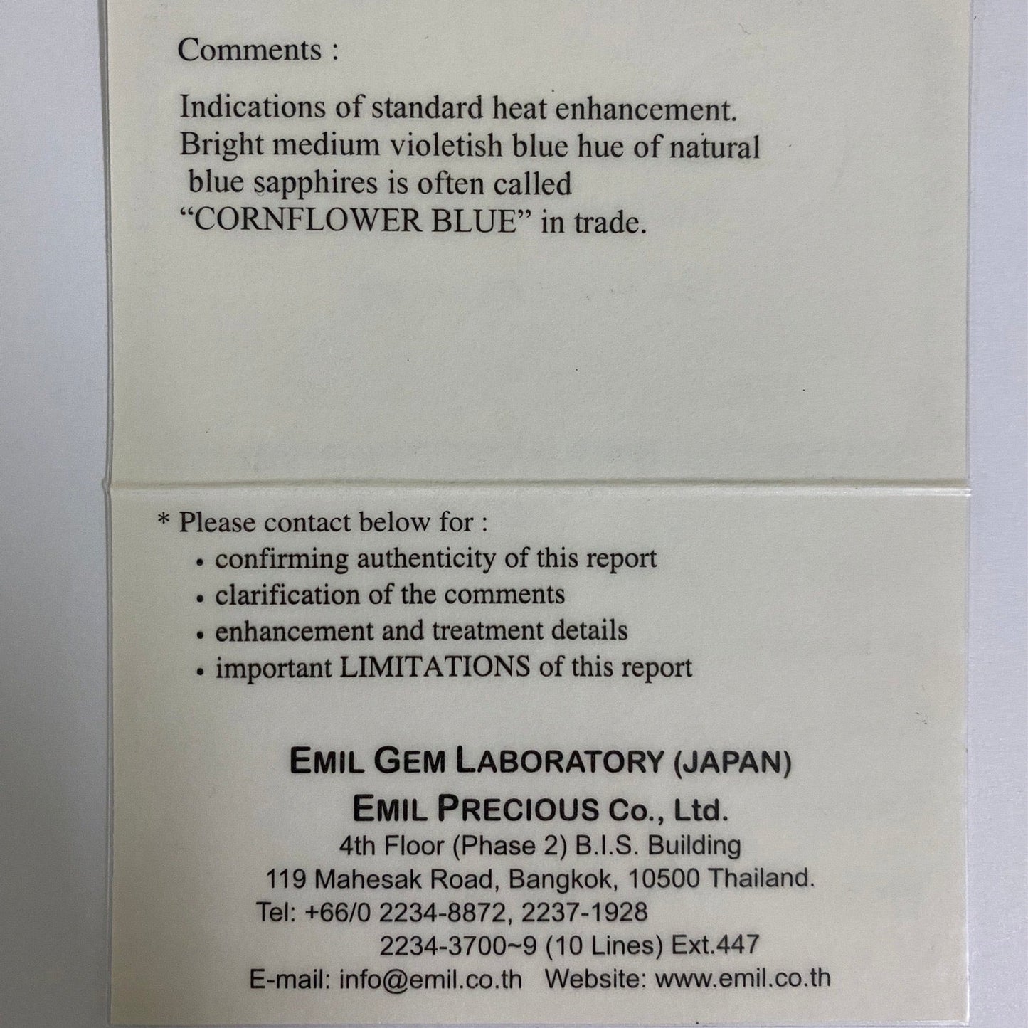 Cornflower Blue Sapphire 0.611ct / Sri Lanka